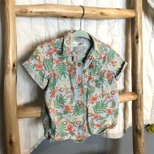 Zara tropical dress shirt